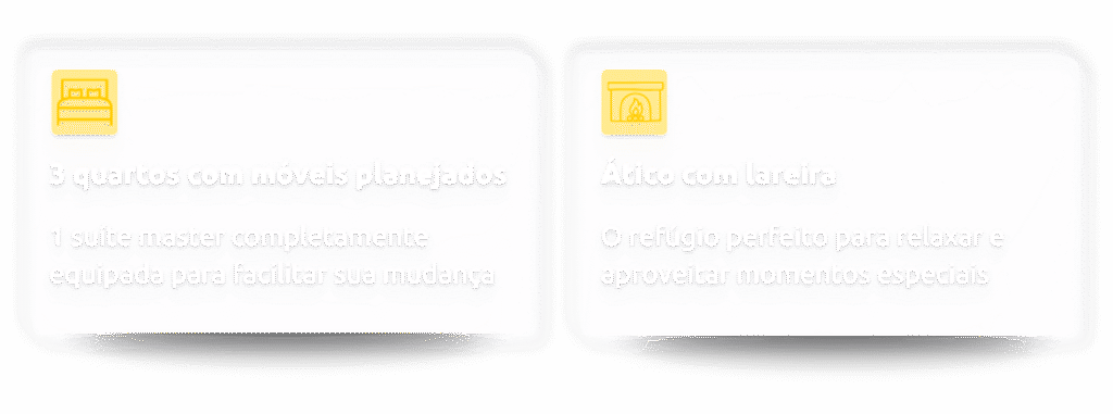 3 quartos com móveis planejados e Ático com lareira