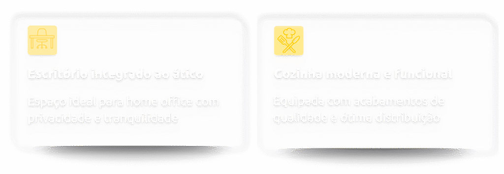 Escritório integrado ao ático e Cozinha moderna e funcional